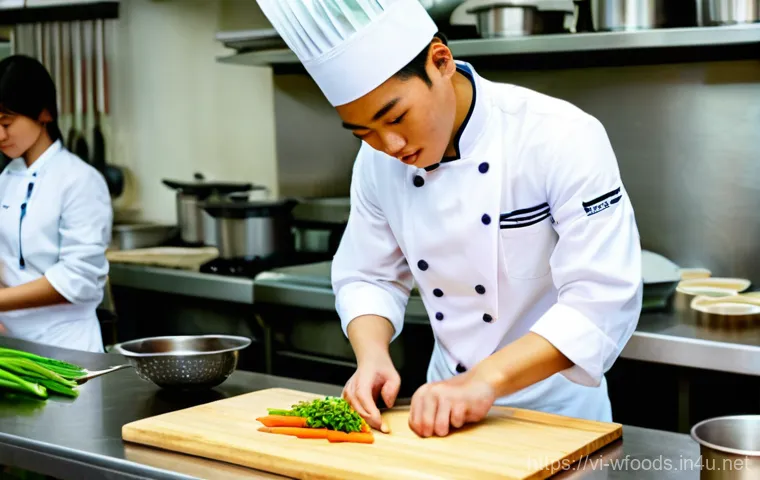 조리사 자격증의 종류와 차이점 - Image Prompt 1: The Aspiring Vietnamese Chef**